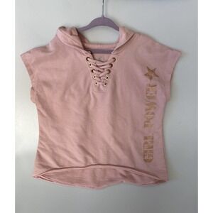 Justice Hoodie Sleeveless Girl Power Size 8 Dusty Rose Colored